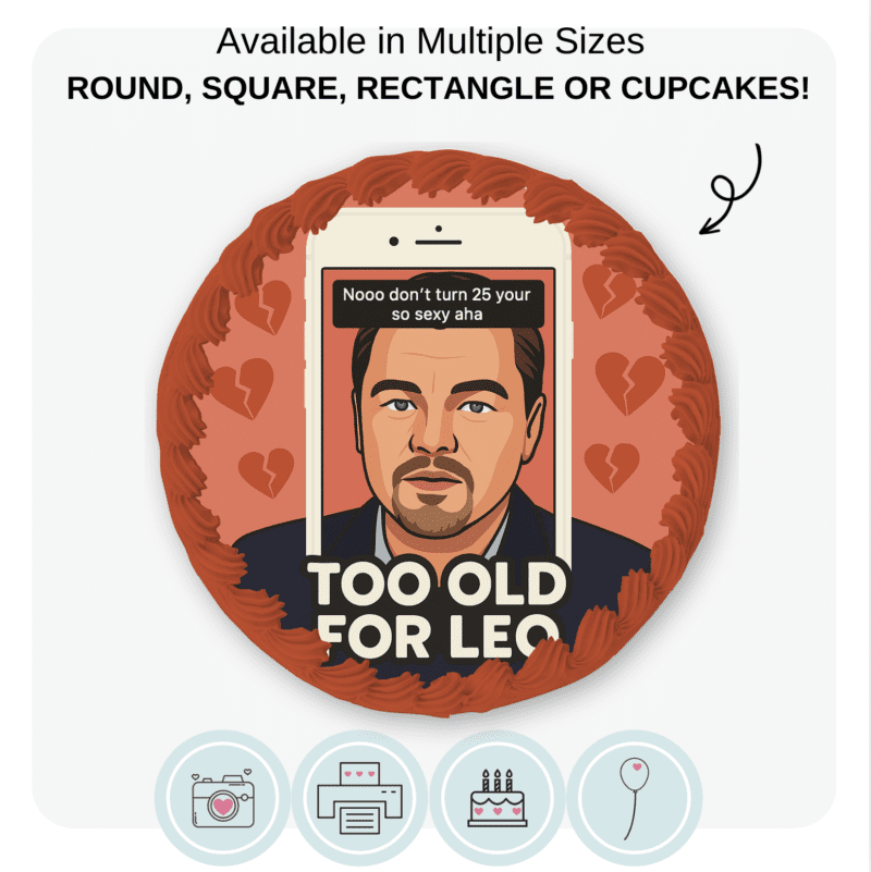 Too Old for Leonardo Dicaprio Animated Meme - Edible Cake Topper